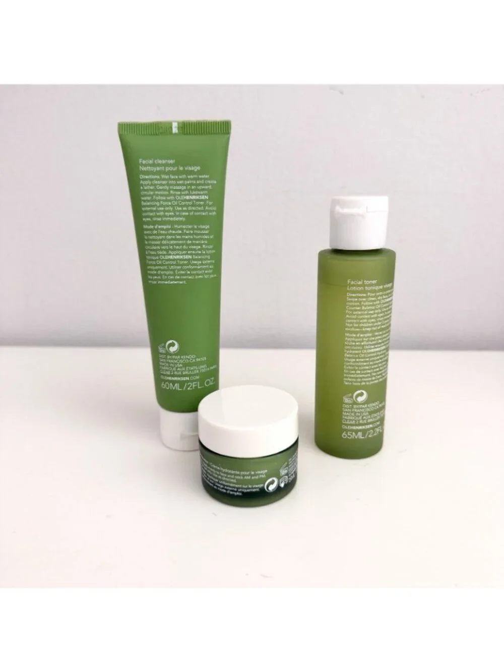 NEW Ole Henrikson Balance Skincare Set Oil Cleanser + Toner + Pore Moisturizer